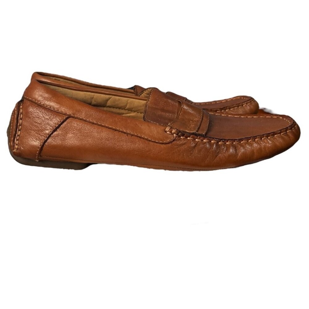 Calvin Klein Mens leather Brown Square Toe Loafers G12